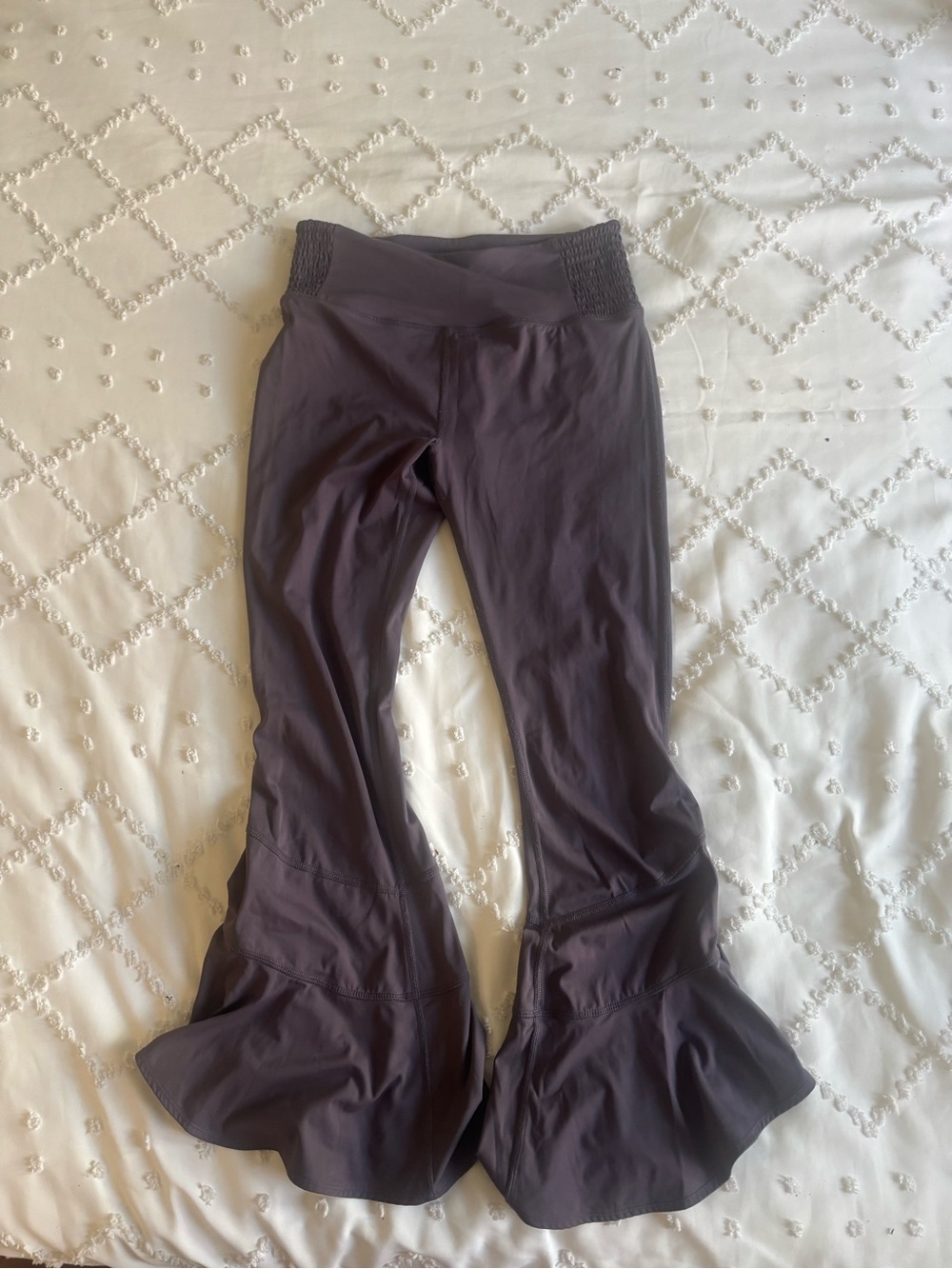 FP Movement by Free People Purple Flared Ruffle Leggings